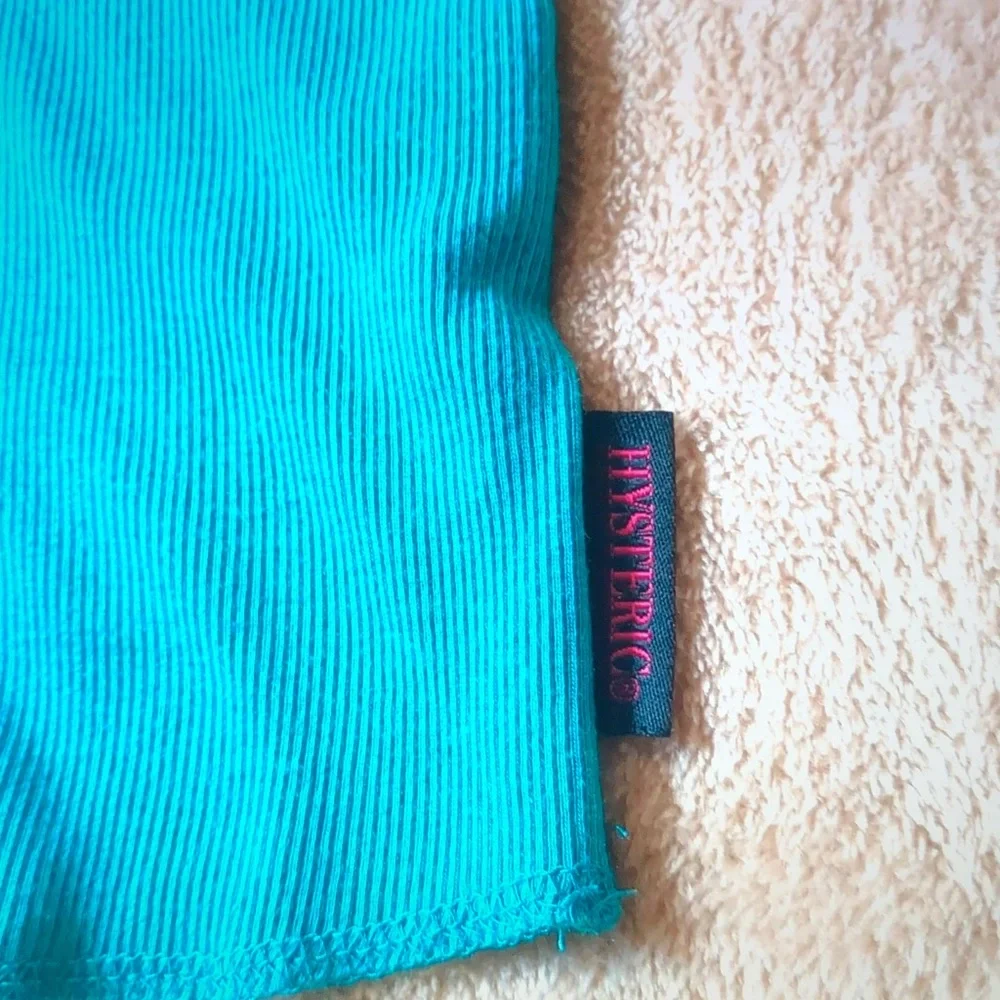 Hysteric Glamour Turquoise Tank Top with Navy Graphic - Picture 4 of 9